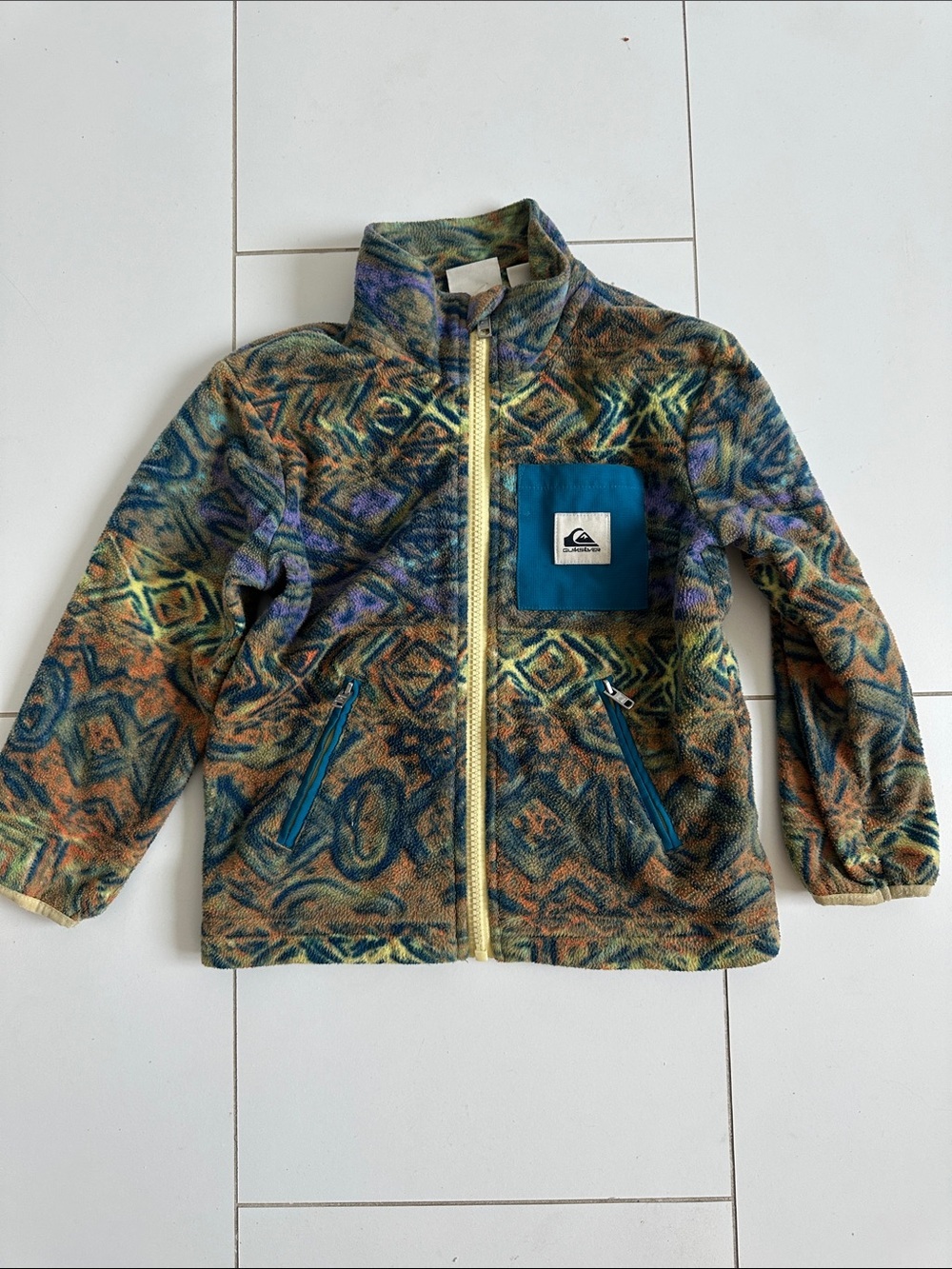 QUIKSILVER SURF CLEAN COASTS K ZIP FLEECE kids green blue sweater boys 4